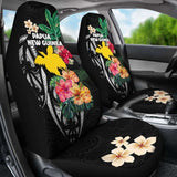 Papua New Guinea Car Seat Covers Coat Of Arms Polynesian With Hibiscus 232125 - YourCarButBetter