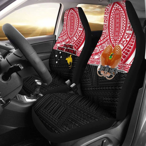 Papua New Guinea Car Seat Covers - Papua New Guinea Flag Coat Of Arms Polynesian Design - 105905 - YourCarButBetter
