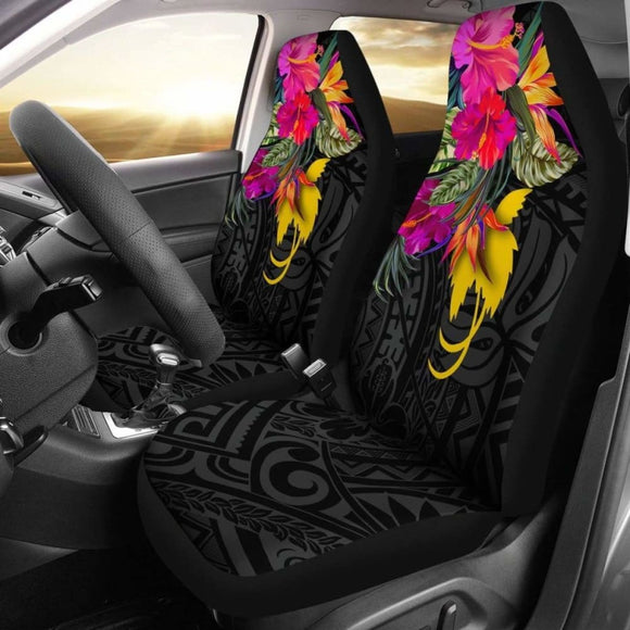 Papua New Guinea Car Seat Covers - Hibiscus Polynesian Pattern - 232125 - YourCarButBetter