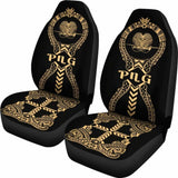 Papua New Guinea Car Seat Covers Polynesian Tribal Gold 105905 - YourCarButBetter