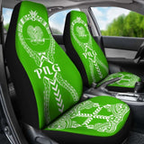 Papua New Guinea Car Seat Covers Polynesian Tribal Green 105905 - YourCarButBetter