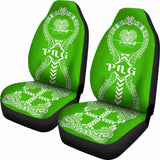 Papua New Guinea Car Seat Covers Polynesian Tribal Green 105905 - YourCarButBetter