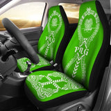 Papua New Guinea Car Seat Covers Polynesian Tribal Green 105905 - YourCarButBetter