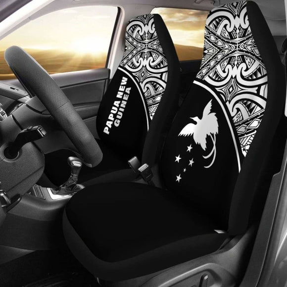 Papua New Guinea Polynesian Car Seat Covers - Black Curve - 105905 - YourCarButBetter