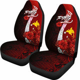 Papua New Guinea Polynesian Car Seat Covers - Coat Of Arm With Hibiscus - 232125 - YourCarButBetter