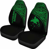Papua New Guinea Polynesian Car Seat Covers - Green Curve - 105905 - YourCarButBetter