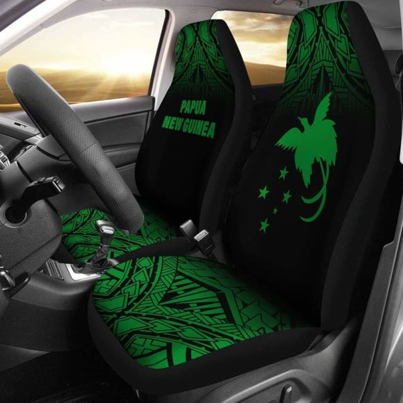 Papua New Guinea Polynesian Car Seat Covers - Green Fog - 105905 - YourCarButBetter