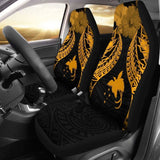 Papua New Guinea Polynesian Car Seat Covers Pride Seal And Hibiscus Gold - 232125 - YourCarButBetter