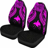 Papua New Guinea Polynesian Car Seat Covers Pride Seal And Hibiscus Pink - 232125 - YourCarButBetter