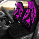 Papua New Guinea Polynesian Car Seat Covers Pride Seal And Hibiscus Pink - 232125 - YourCarButBetter