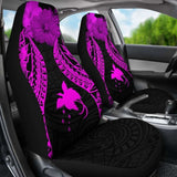 Papua New Guinea Polynesian Car Seat Covers Pride Seal And Hibiscus Pink - 232125 - YourCarButBetter