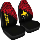 Papua New Guinea Polynesian Car Seat Covers - Red Curve - 105905 - YourCarButBetter