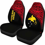 Papua New Guinea Polynesian Car Seat Covers - Red Curve - 105905 - YourCarButBetter