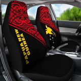 Papua New Guinea Polynesian Car Seat Covers - Red Curve - 105905 - YourCarButBetter