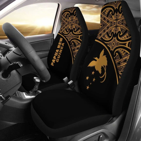 Papua New Guinea Polynesian Car Seat Covers - Yellow Curve - 105905 - YourCarButBetter
