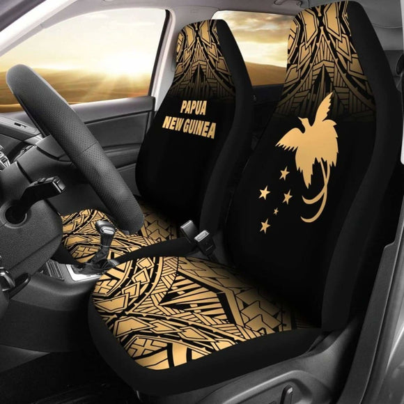 Papua New Guinea Polynesian Car Seat Covers - Yellow Fog - 105905 - YourCarButBetter