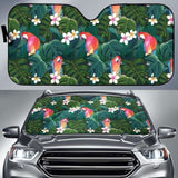 Parrot Palm Tree Leaves Flower Hibiscus Pattern Car Auto Sun Shades 104020 - YourCarButBetter