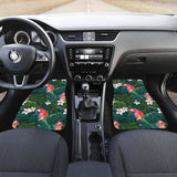 Parrot Palm Tree Leaves Flower Hibiscus Pattern Front And Back Car Mats 232125 - YourCarButBetter