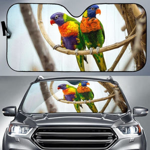 Parrots Pair Red Beak Car Sun Shade 460402 - YourCarButBetter