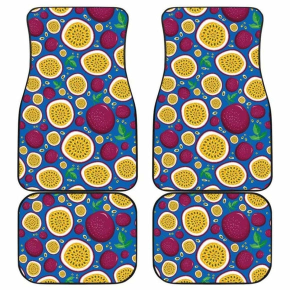 Passion Fruit Blue Background Front And Back Car Mats 174914 - YourCarButBetter