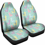 Pastel Mint Yellow Pink And Purple Spring Llama Pattern Car Seat Covers 103406 - YourCarButBetter