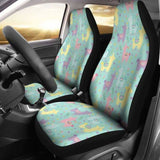Pastel Mint Yellow Pink And Purple Spring Llama Pattern Car Seat Covers 103406 - YourCarButBetter