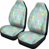 Pastel Mint Yellow Pink And Purple Spring Llama Pattern Car Seat Covers 103406 - YourCarButBetter