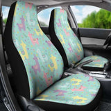 Pastel Mint Yellow Pink And Purple Spring Llama Pattern Car Seat Covers 103406 - YourCarButBetter