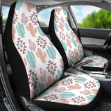 Pastel Rose And Turquoise Cactus Boho Cactus Pattern Car Seat Covers Set 174510 - YourCarButBetter