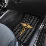 Patriot Nurse Thin Grey Line American Flag Car Floor Mats 211804 - YourCarButBetter