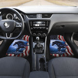 Patriotic American Flag Horse Awesome Silhouette Car Floor Mats 212701 - YourCarButBetter