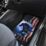 Patriotic American Flag Horse Awesome Silhouette Car Floor Mats 212701 - YourCarButBetter