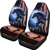Patriotic American Flag Horse Awesome Silhouette Car Seat Covers 212701 - YourCarButBetter