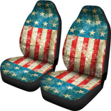 Patriotic Car Seat Covers Vintage Red White Blue American Flag 101819 - YourCarButBetter
