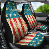 Patriotic Car Seat Covers Vintage Red White Blue American Flag 101819 - YourCarButBetter