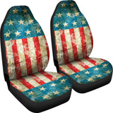 Patriotic Car Seat Covers Vintage Red White Blue American Flag 101819 - YourCarButBetter