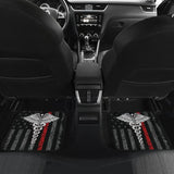 Patriotic Nurse Thin Line Themed Car Floor Mats 211804 - YourCarButBetter