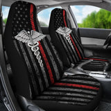 Patriotic Nurse Thin Line Themed Car Seat Covers 211804 - YourCarButBetter