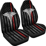 Patriotic Nurse Thin Line Themed Car Seat Covers 211804 - YourCarButBetter