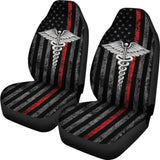 Patriotic Nurse Thin Line Themed Car Seat Covers 211804 - YourCarButBetter