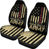 Patriotic U.S Army Veteran Red Line American Flag Car Seat Covers 550317 - YourCarButBetter