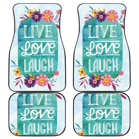 Pattern Flowers Live Laugh Love Amazing Gift Ideas Car Floor Mats 212601 - YourCarButBetter
