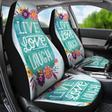 Pattern Flowers Live Laugh Love Amazing Gift Ideas Car Seat Covers 212601 - YourCarButBetter