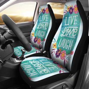 Pattern Flowers Live Laugh Love Amazing Gift Ideas Car Seat Covers 212601 - YourCarButBetter