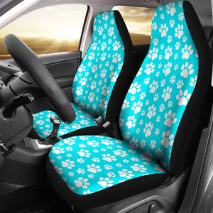 Paw Print Car Seat Cover Light Bue 094209 - YourCarButBetter