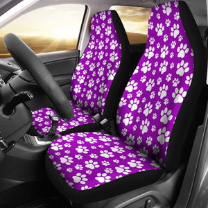 Paw Print Car Seat Cover Purple 094209 - YourCarButBetter