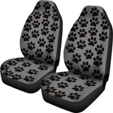 Paw Print Car Seat Covers Grey/Black - 094209 - YourCarButBetter