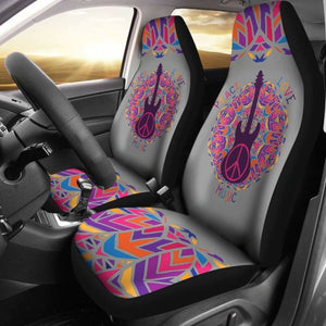 Peace Love Music Car Seat Covers 221205 - YourCarButBetter