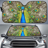 Peafowl Blue Peafowl Peacock 4K Car Sun Shade 085424 - YourCarButBetter