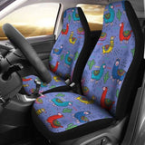 Periwinkle Blue With Llamas Car Seat Covers 102802 - YourCarButBetter